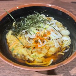 半そば（260円）、野菜天ぷら（130円）