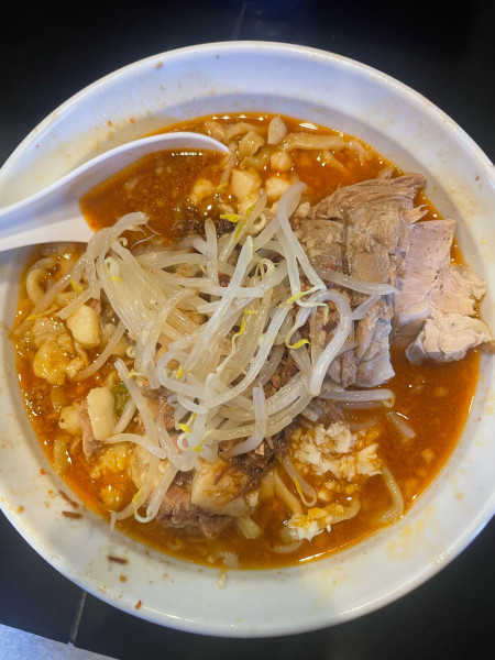 「味噌ラーメンにんにく野菜少なめ脂カラメ」@ラーメン豚温泉の写真