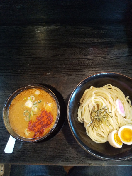 「辛味噌つけ麺（味玉付き）」@麺の坊 晴レル屋 総本店の写真