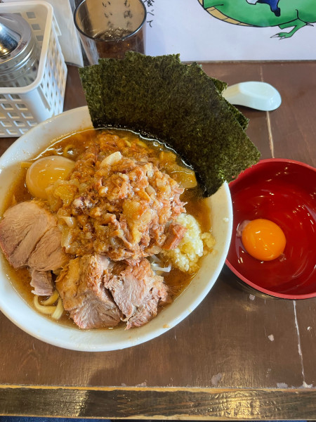 「ミニラーメン味玉のり生卵」@麺屋 歩夢の写真