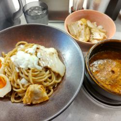海老ポタつけ麺 ＋煮玉子､チャーシュー丼