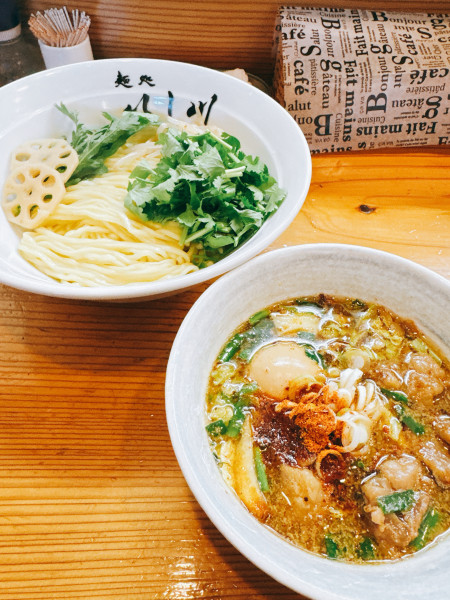 「鹿児島牛スジ辛つけ麺」@麺処 いし川の写真
