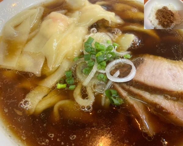 「海老ワンタンメン+濃口+生姜丼」@日陰の写真
