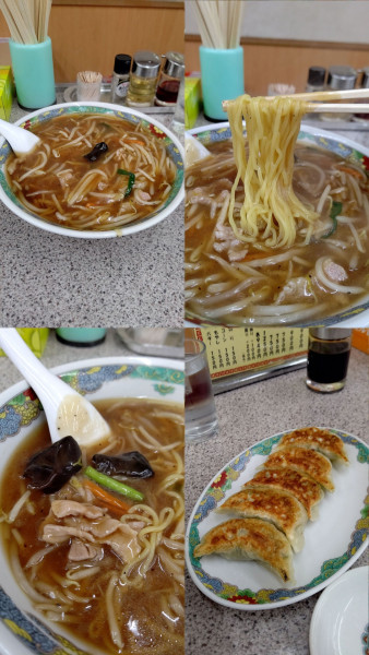 「『サンマーメン+ギョーザ(¥900+400)』」@おかだや 下町ラーメンの写真