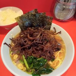 ラーメン並　固め・濃い・多め＋キクラゲ