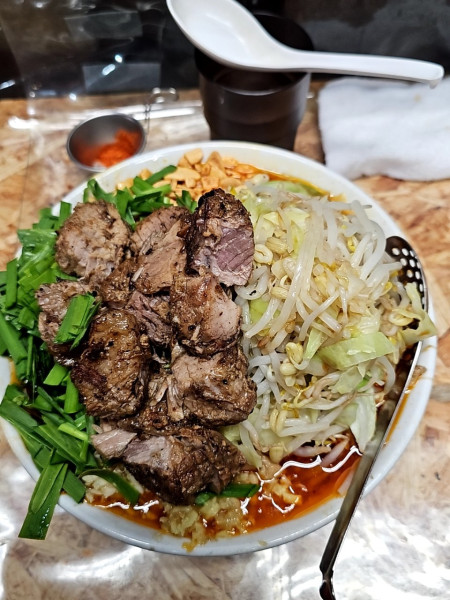 「【限定】韮醤らーめん＋豚マシ」@自家製麺 まさき（非乳化） 2号店の写真