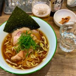 醤油そば with 味玉 & 瓶ビール