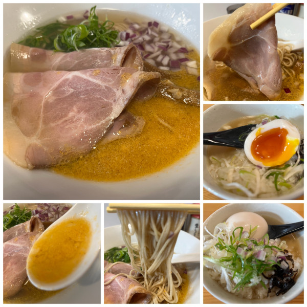 「【限定】帆立貝出汁塩らぁめん980円全粒粉麺10円まかないご」@らぁめん篠﨑の写真