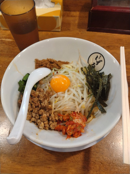 「台湾まぜそば　ハーフ盛　にんにく　背脂　なし」@麺屋しずる 豊川店の写真