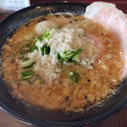 味噌らあめん　：濃いめ、ギタギタ、ニンニク多め　＋味玉：㋚