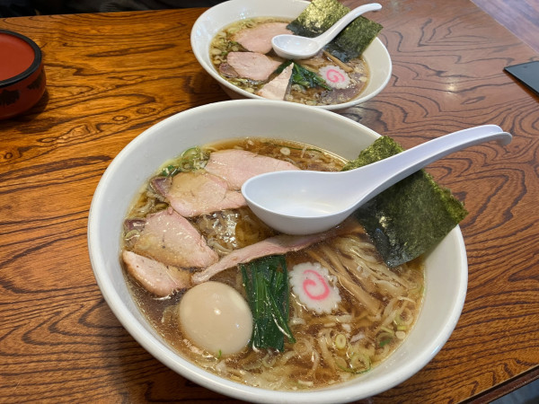 「中華そば味玉つき　大盛」@白河手打中華 賀乃屋の写真