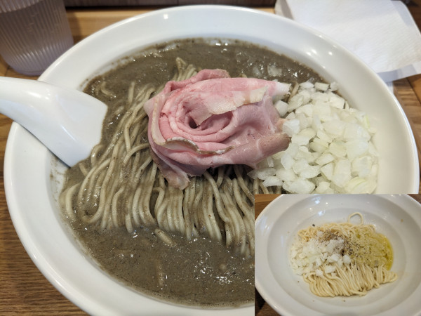 「特濃煮干しそば+浅利バターの和え玉」@麺処 にぼし香 菊名店の写真