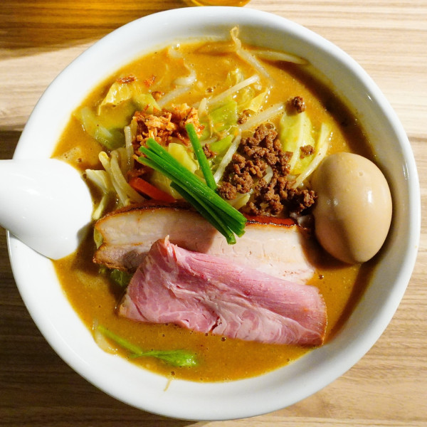 「【期間限定】ベジ味噌＋半熟煮卵＋生ビール」@麺や 豊の写真