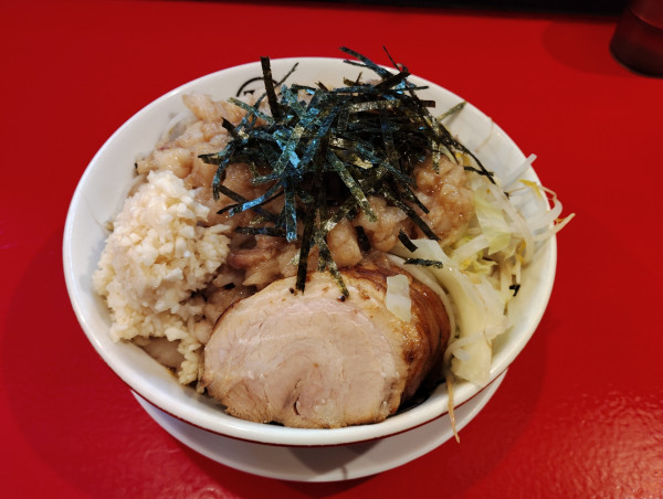 「汁なしアブラ麺　１２００円」@とんこつラーメン男盛の写真