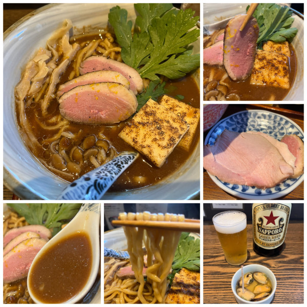 「【20食限定】赤味噌と鴨胸肉1380円肉増し350円赤星ビー」@メンドコロ Kinariの写真