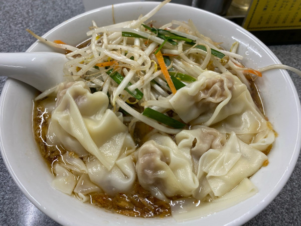 「もやしワンタン麺」@中華麺店 喜楽の写真