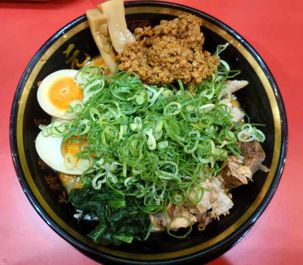 「冷やし担々麺（1200円）+ライス食べ放題（100円）」@大輝家直系横浜家系ラーメン 大元家の写真