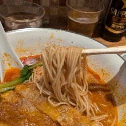 排骨担々麺(辛め)1,150円+サービスライス