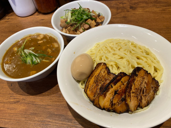「シシマルカリーつけ麺（中）＋肉飯」@麺好獅子團の写真