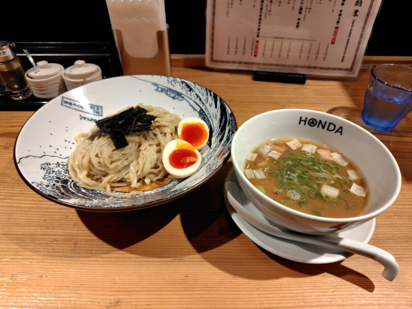 「醤油味玉つけめん¥1250」@本田麺業 神田西口駅前店の写真