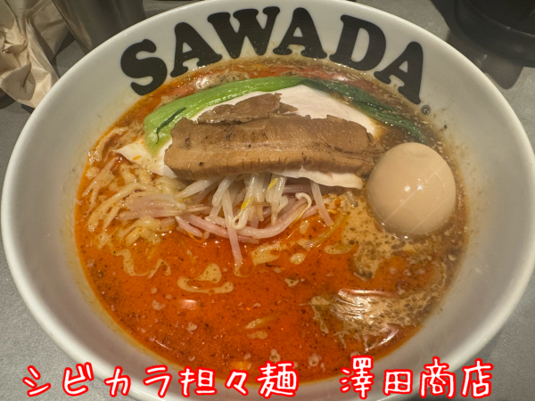 「味玉担々麺+サービス〆ライス(1100+0円)」@澤田商店の写真