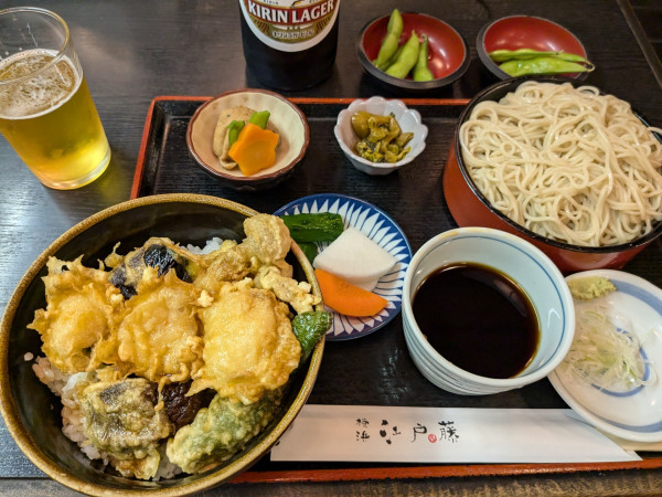 「ほたて野菜天丼（ミニ）蕎麦付き1050円」@横濱そば処 江戸藤の写真