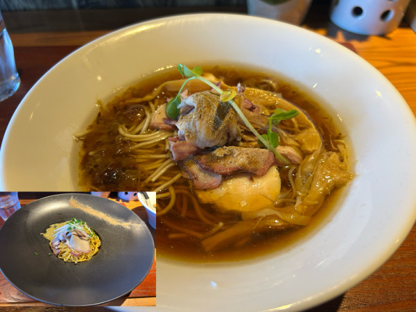 「【限定】焦がしねぎそば、替え玉ジェノベーゼ牡蠣1240円」@佐波理の写真