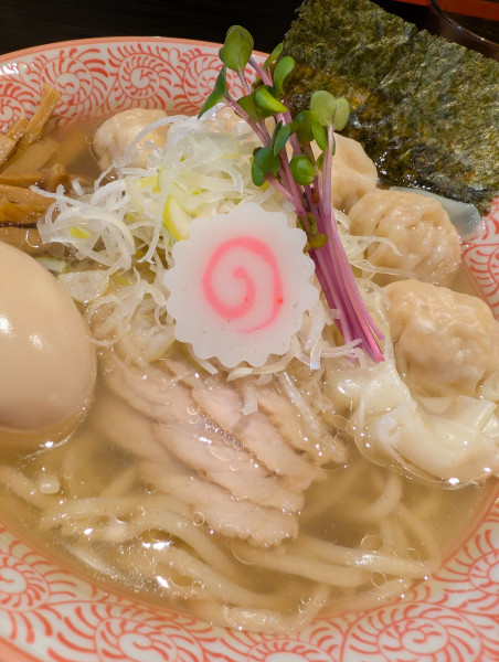 「雲呑生姜(塩)・味玉増し」@中華そば ながおかの写真