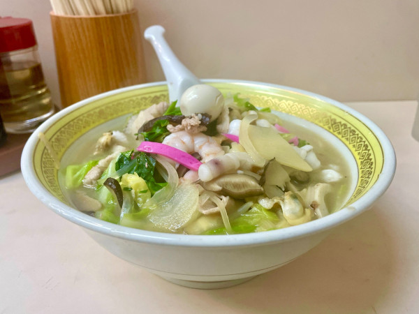 「アサヒスーパードライ ＋ 餃子 → 特製ちゃんぽん」@グラバー亭の写真