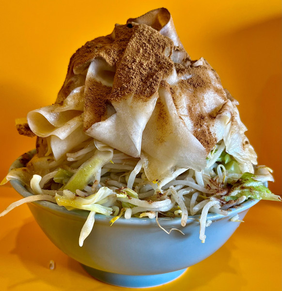 「限定 ドクロ お魚天国 大根のだいすけはん×2」@ラーメン二郎 八王子野猿街道店2の写真