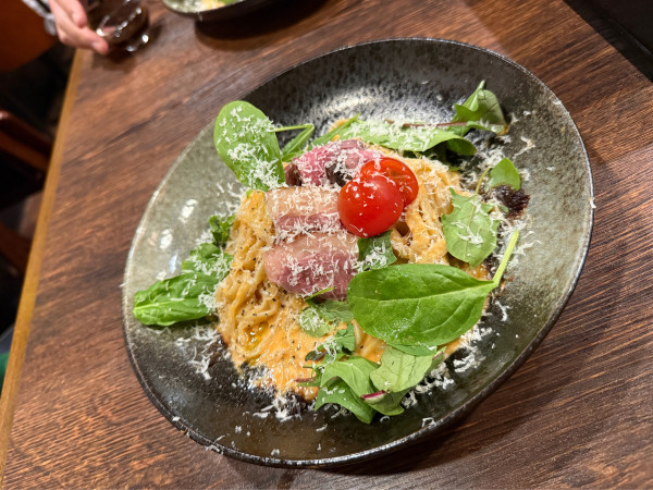 「【限定】ウニトマトクリーム和え麺〜バルサミコソース添え〜」@麺屋 真心の写真
