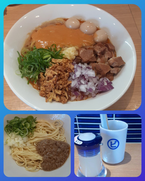 「【限定】あん肝だくだくまぜそば+カニ味噌和え玉+うずらの味玉」@La Maison du Ramen ビスクの写真