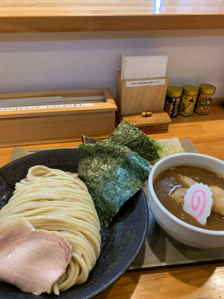 「得製濃厚つけそば、大盛、海苔トッピング」@つけ蕎麦 中華蕎麦 尚念 南松本店の写真