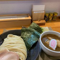 得製濃厚つけそば、大盛、海苔トッピング