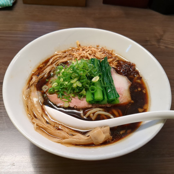 「川越醤油BLACK＆生姜券」@花笑み中華そば かれんの写真