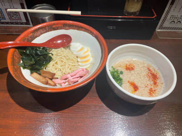 「汁無し背脂つけ麺」@長男、ほそのたかしの写真