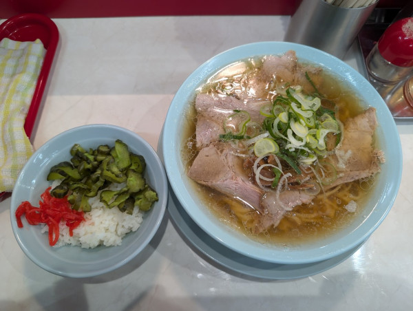「中華そば+ライス（少し）無料」@なぎちゃんラーメン 行徳店の写真