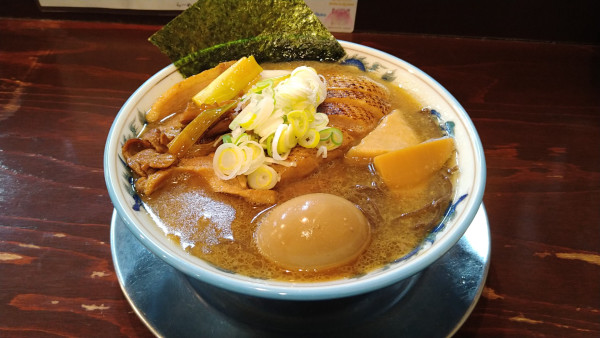 「【限定】合鴨と軍鶏スープの濃厚蕎麦＋味玉」@らーめん 五ノ神精肉店 煮干し編の写真