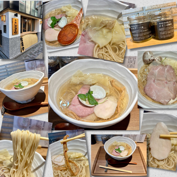 「和出汁そば（貝）1080円＋わんたん250円」@拉麺 江戸壱の写真