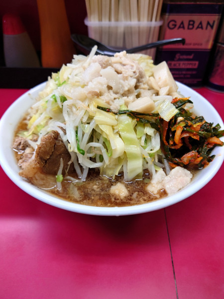 「大ラーメン ピリ辛にらだれ  ニンニク  アブラ」@ラーメン二郎 中山駅前店の写真