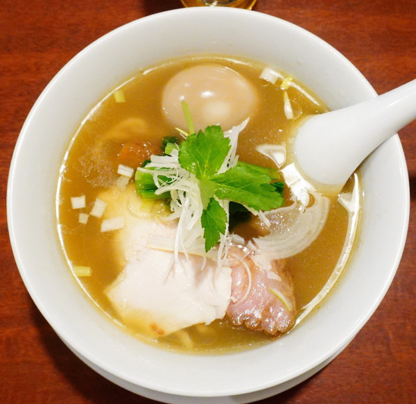 「塩そば＋半熟煮卵＋生ビール」@麺や 豊の写真