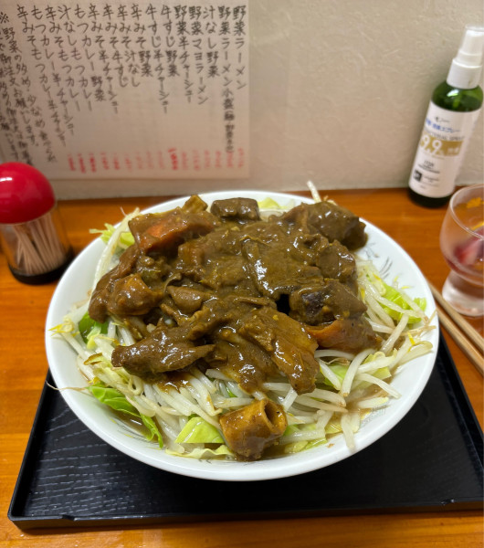 「辛みそもつカレー」@ラーメンあや 2号店の写真