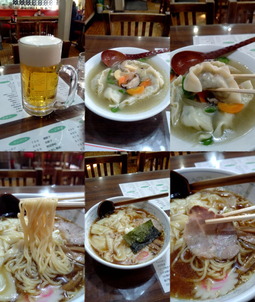 「生ピール+水餃子+ワンタンメン(￥600+690+700)」@中華 大平の写真