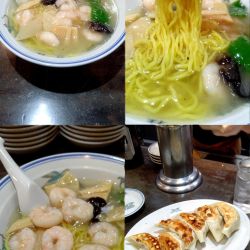 『海老そば+焼餃子(¥900+500)』