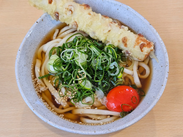 「月見うどん＋ちくわ天　700＋150円」@自家製うどん たいらの写真