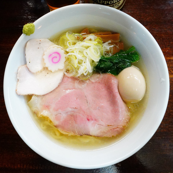 「手もみ中華そば（塩）＋味玉＋ビール中瓶」@麺処 むら井の写真