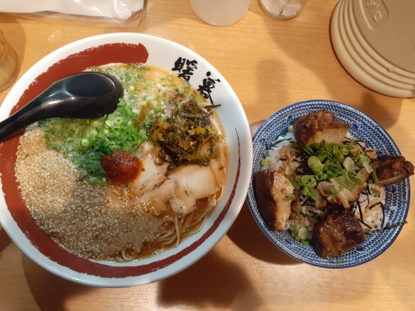 「Cセット、ねぎごまラーメン」@ラーメン 暖暮 町田店の写真