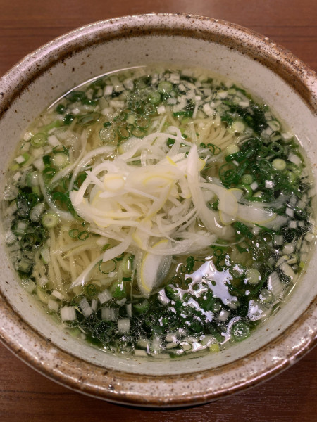 「あおさと葱の塩スープそば」@神のもてなしの写真