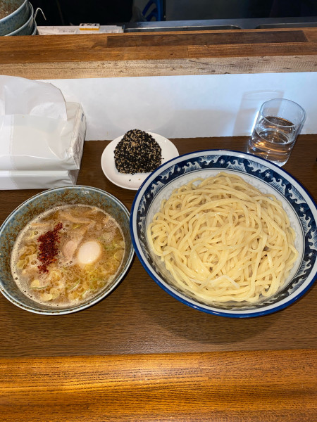 「つけ麺2玉味付玉子サービスおにぎり¥1,280円」@中華そば 坂井田の写真