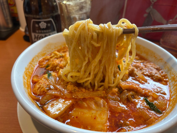 「チゲ味噌ラーメン750円+ホッピーセット 他」@日高屋 清瀬南口店の写真